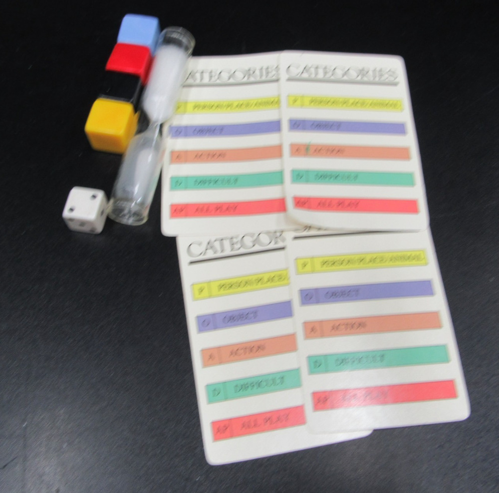 Pictionary The Game of Quick Draw 4 Category Cards Parts Used